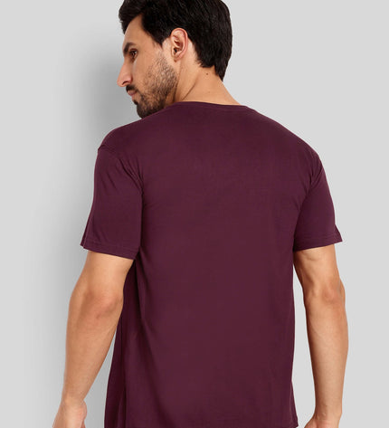 Unisex Regular Solid T-Shirt - Brick Red