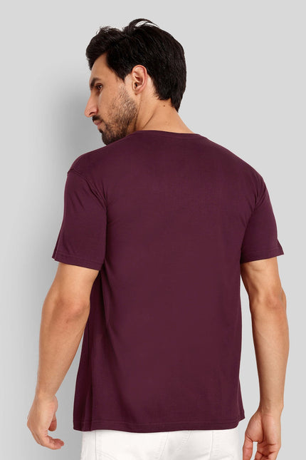 Men's Regular Solid T-Shirt - Brick Red