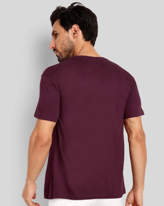 Men's Regular Solid T-Shirt - Brick Red