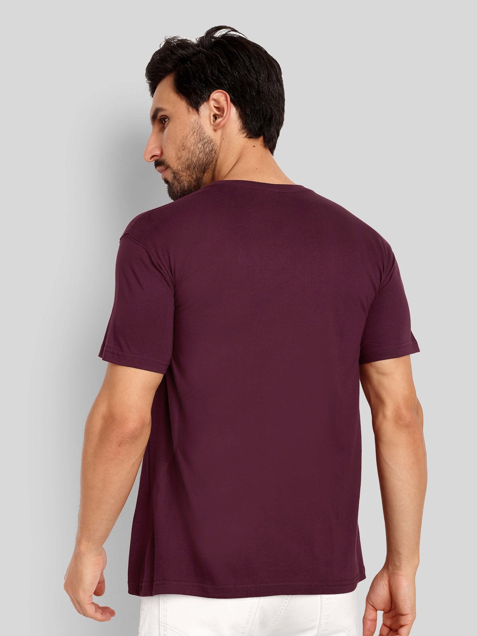 Men's Regular Solid T-Shirt - Brick Red