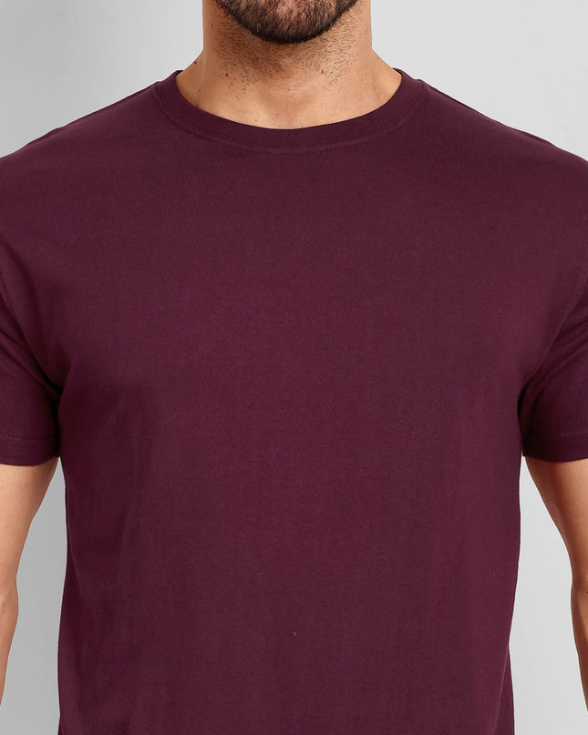 Men's Regular Solid T-Shirt - Brick Red