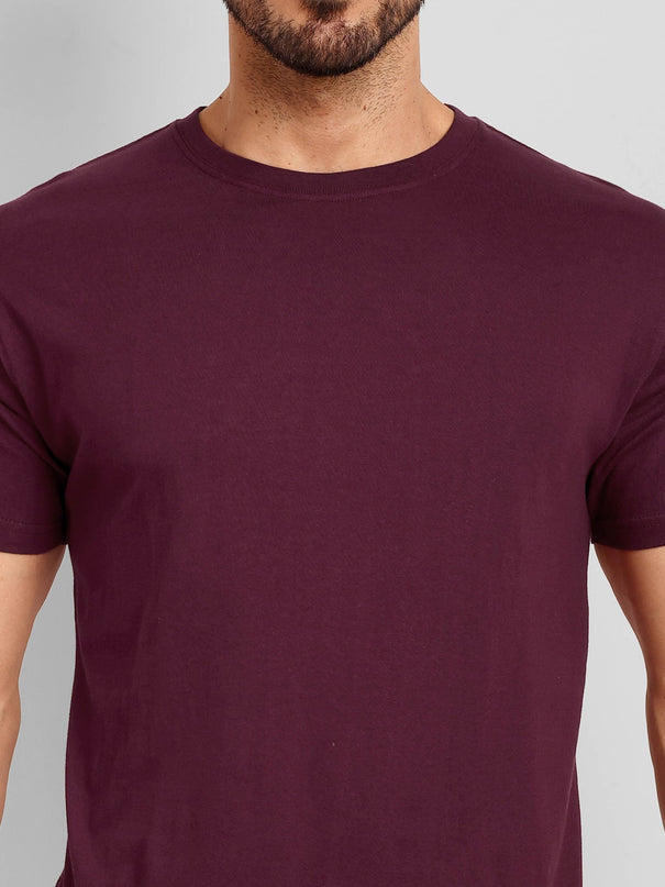 Men's Regular Solid T-Shirt - Brick Red