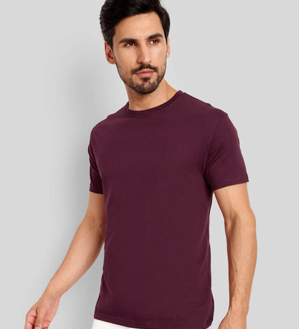 Unisex Regular Solid T-Shirt - Brick Red