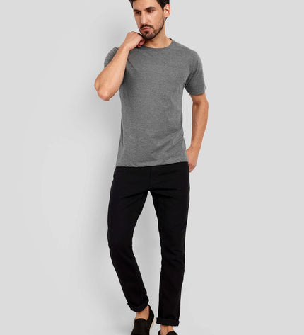 Unisex Regular Solid T-Shirt - Charcoal Melange