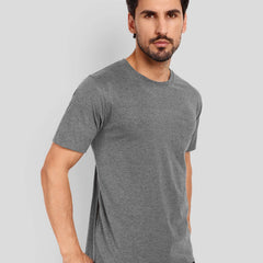 Unisex Regular Solid T-Shirt - Charcoal Melange