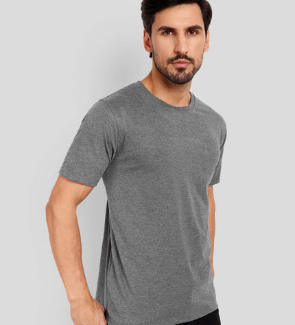 Unisex Regular Solid T-Shirt - Charcoal Melange