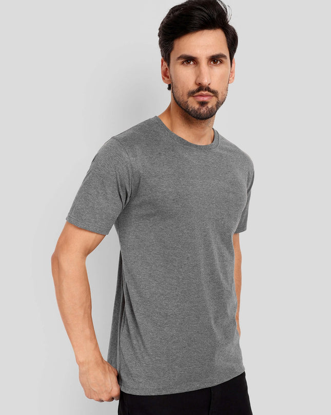 Unisex Regular Solid T-Shirt - Charcoal Melange