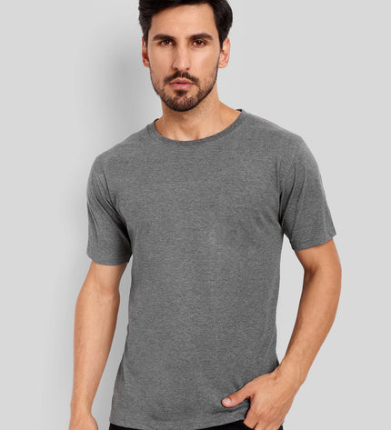 Unisex Regular Solid T-Shirt - Charcoal Melange