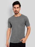 Men's Regular Solid T-Shirt - Charcoal Melange