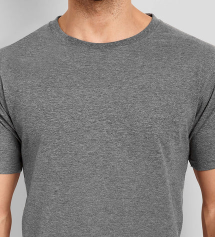 Unisex Regular Solid T-Shirt - Charcoal Melange