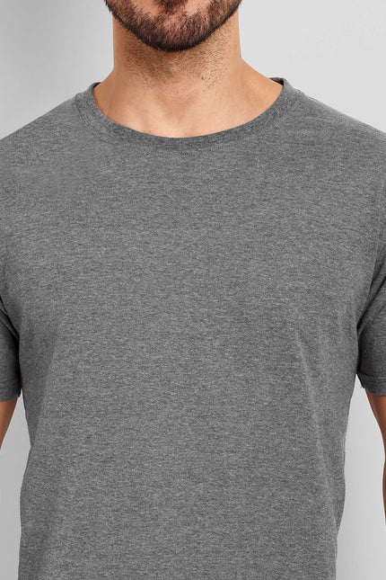 Unisex Regular Solid T-Shirt - Charcoal Melange