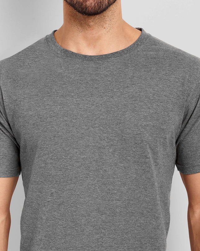 Unisex Regular Solid T-Shirt - Charcoal Melange
