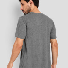 Unisex Regular Solid T-Shirt - Charcoal Melange
