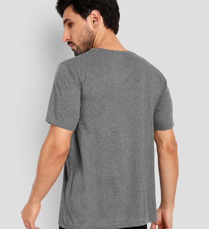 Unisex Regular Solid T-Shirt - Charcoal Melange