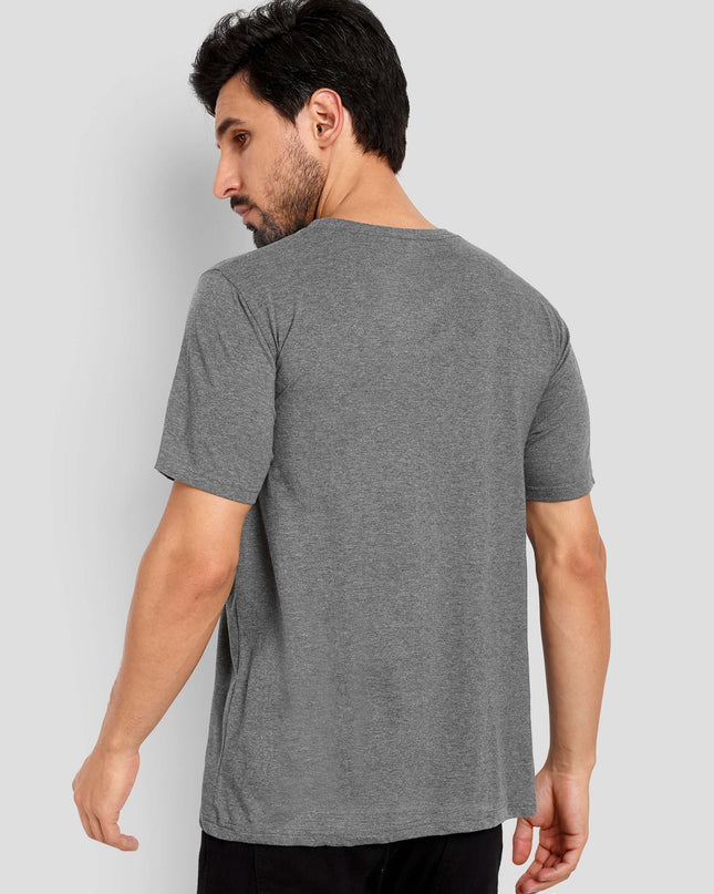 Unisex Regular Solid T-Shirt - Charcoal Melange