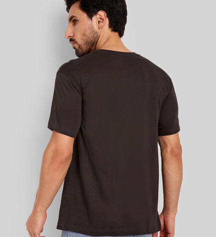 Unisex Regular Solid T-Shirt - Coffee Brown