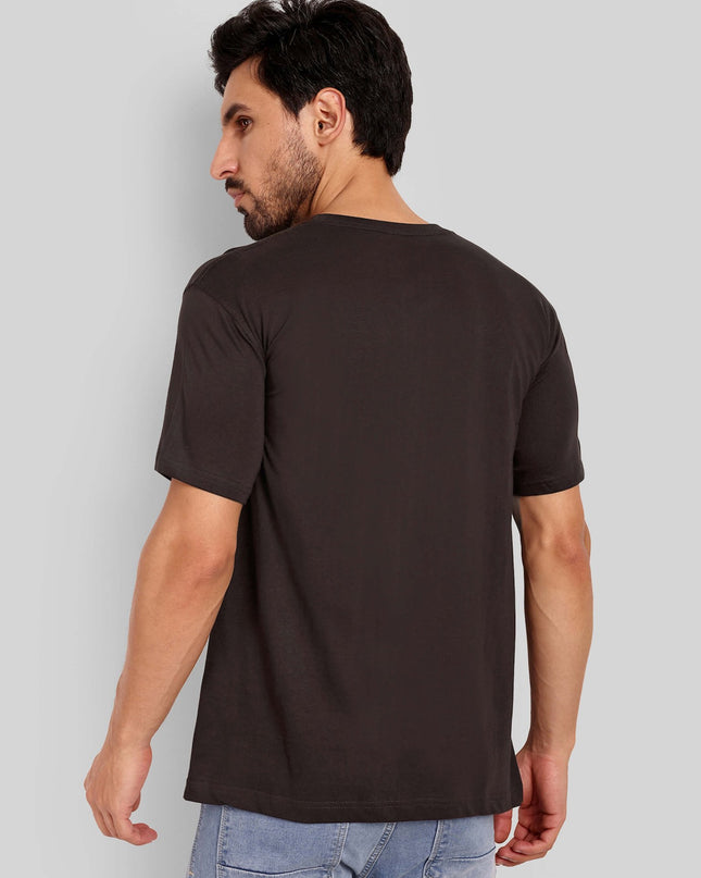 Unisex Regular Solid T-Shirt - Coffee Brown