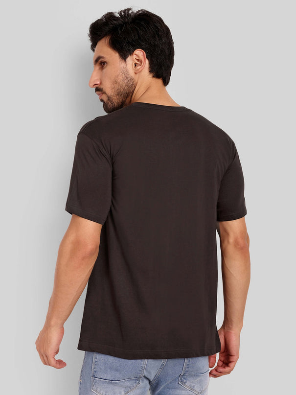 Unisex Regular Solid T-Shirt - Coffee Brown