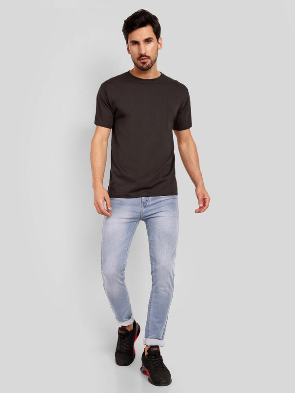 Unisex Regular Solid T-Shirt - Coffee Brown