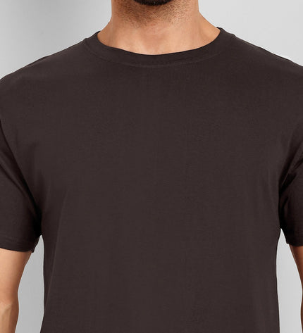 Unisex Regular Solid T-Shirt - Coffee Brown