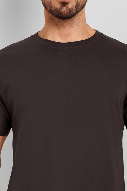 Unisex Regular Solid T-Shirt - Coffee Brown