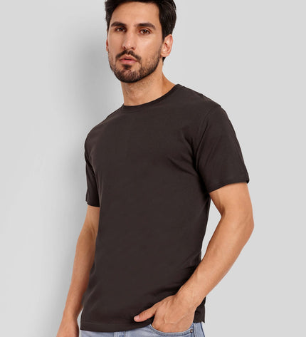 Unisex Regular Solid T-Shirt - Coffee Brown