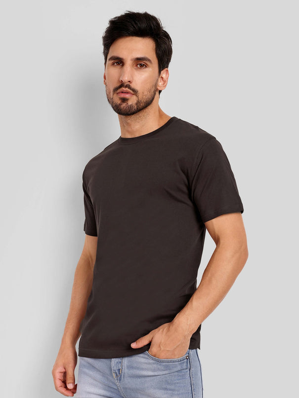 Unisex Regular Solid T-Shirt - Coffee Brown