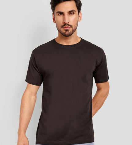 Unisex Regular Solid T-Shirt - Coffee Brown