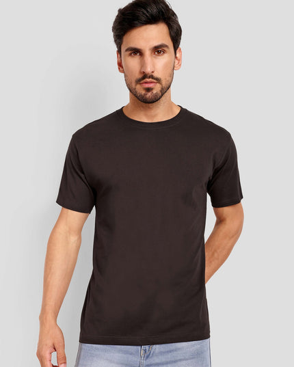 Unisex Regular Solid T-Shirt - Coffee Brown