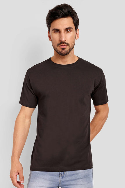 Unisex Regular Solid T-Shirt - Coffee Brown