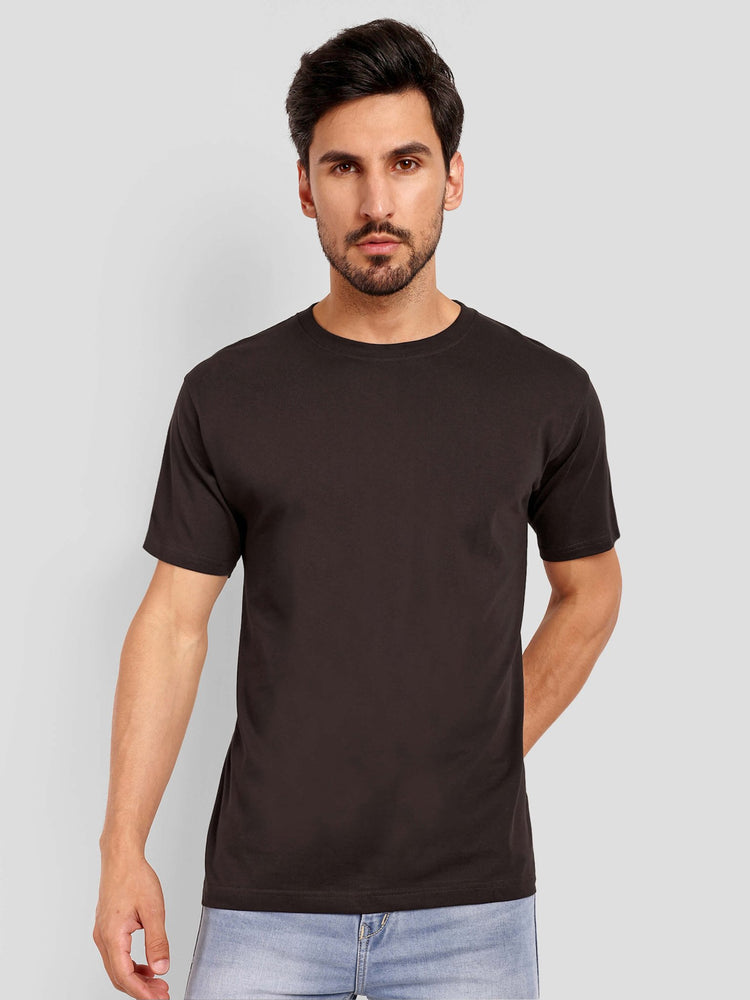 Unisex Regular Solid T-Shirt - Coffee Brown