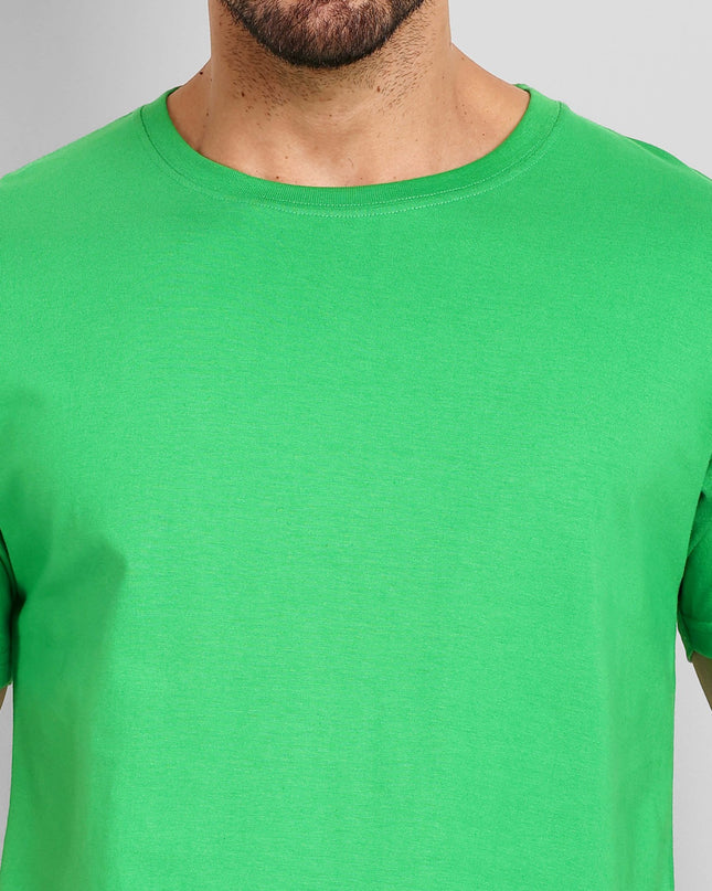 Men's Regular Solid T-Shirt - Flag Green