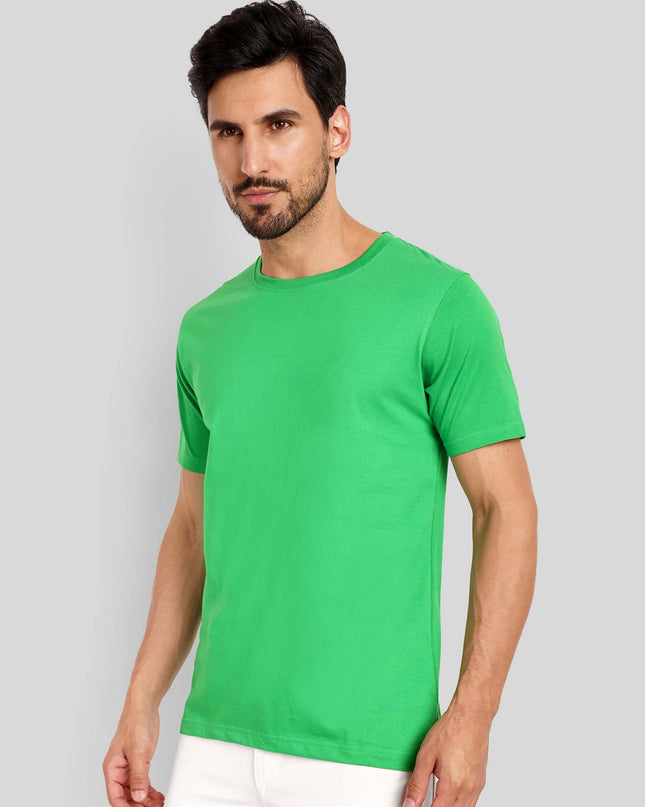Men's Regular Solid T-Shirt - Flag Green