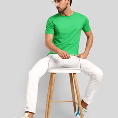 Men's Regular Solid T-Shirt - Flag Green