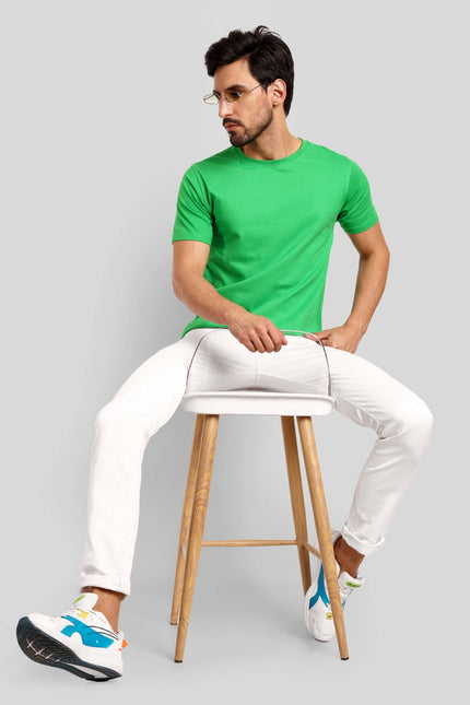 Men's Regular Solid T-Shirt - Flag Green