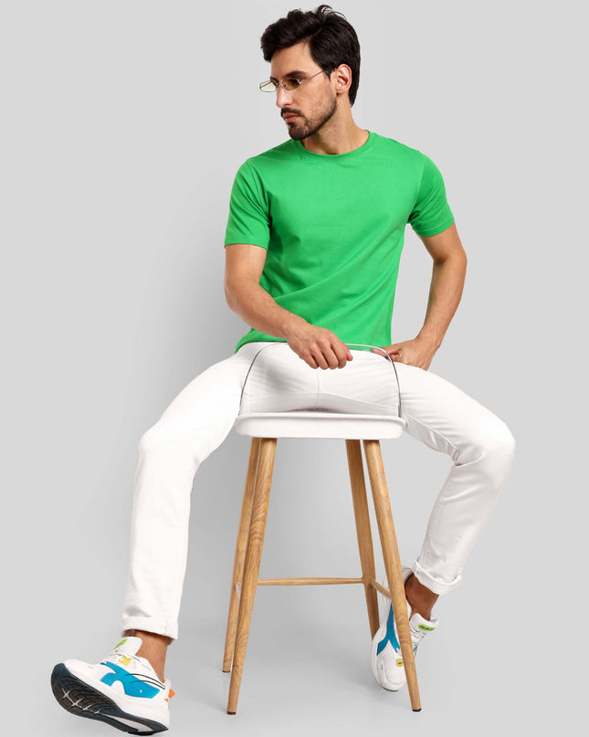 Men's Regular Solid T-Shirt - Flag Green