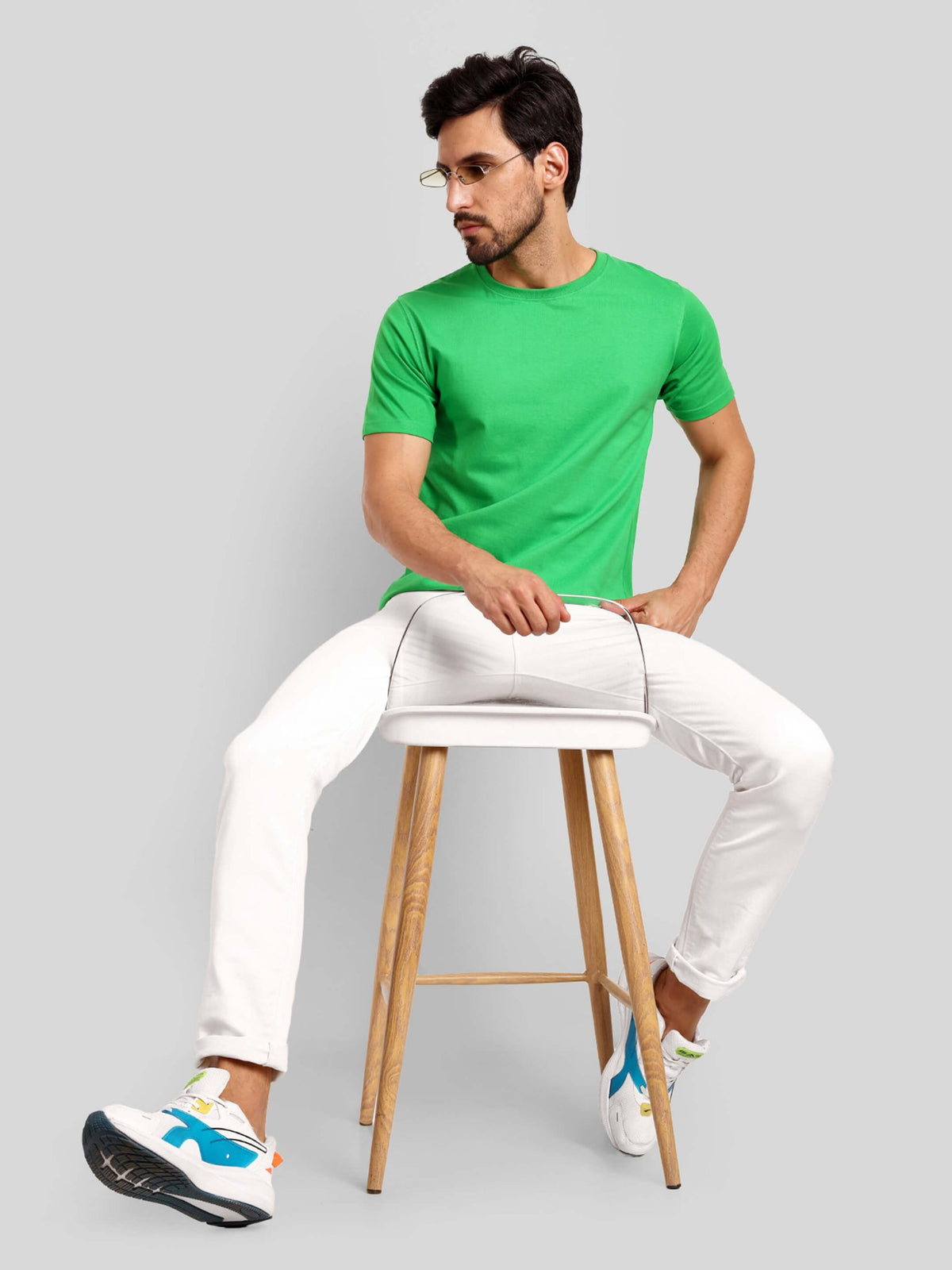 Men's Regular Solid T-Shirt - Flag Green