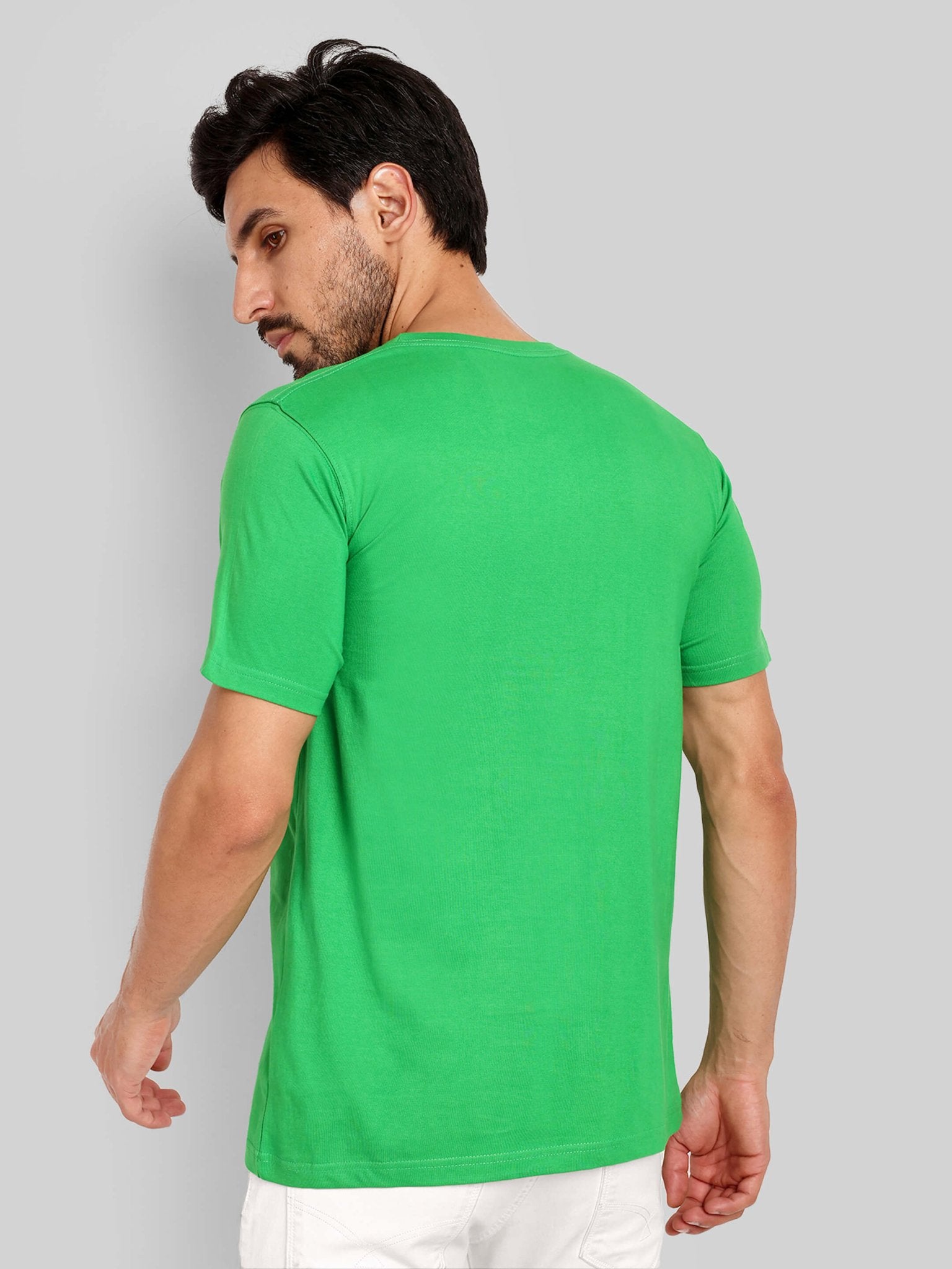 Men's Regular Solid T-Shirt - Flag Green