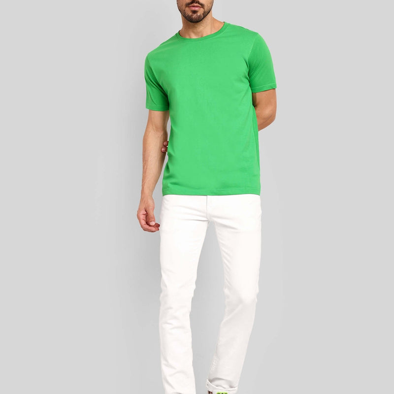 Men's Regular Solid T-Shirt - Flag Green