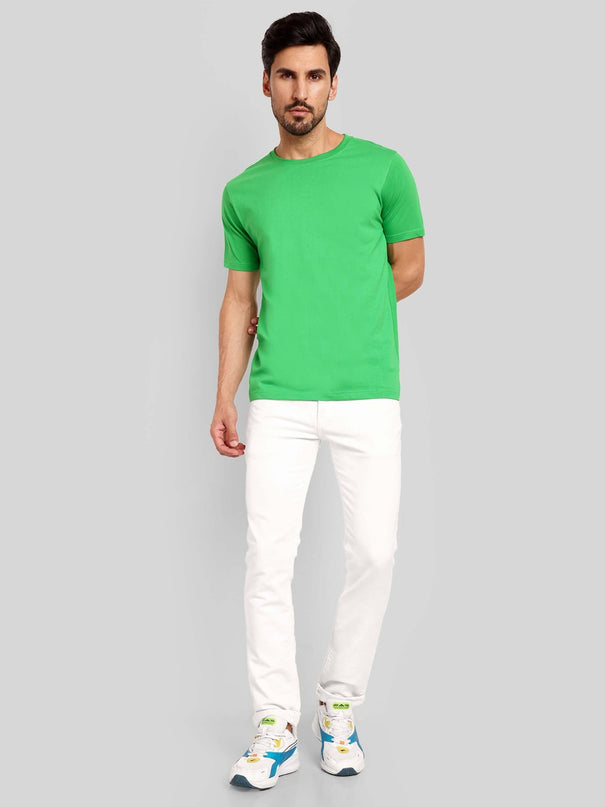 Men's Regular Solid T-Shirt - Flag Green