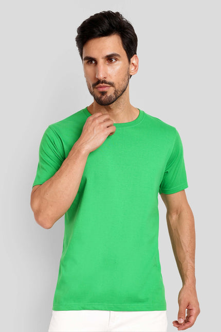 Men's Regular Solid T-Shirt - Flag Green