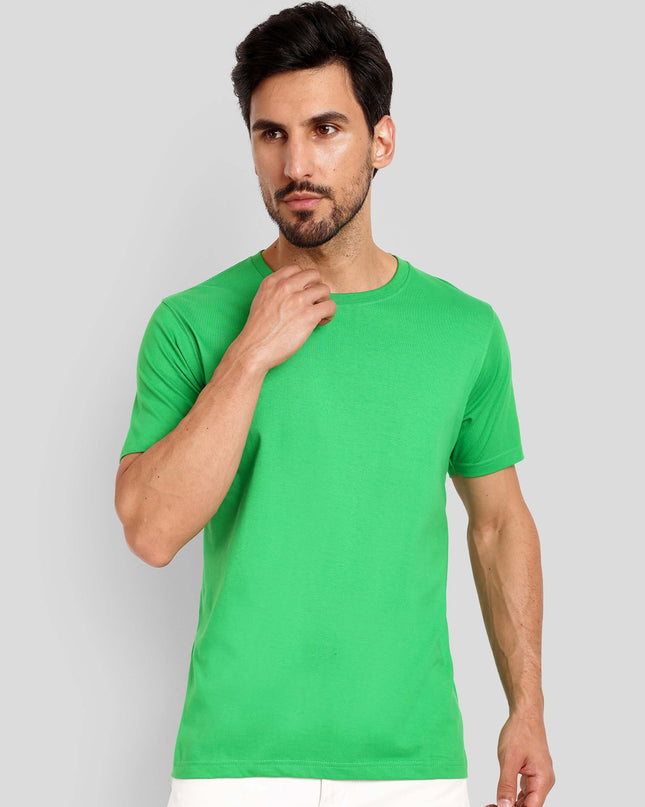 Men's Regular Solid T-Shirt - Flag Green