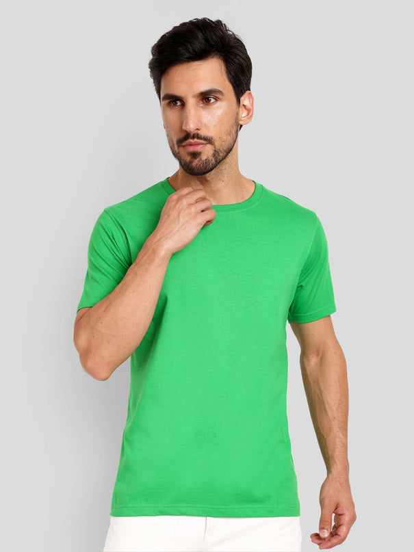 Men's Regular Solid T-Shirt - Flag Green