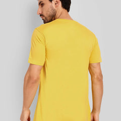 Men's Regular Solid T-Shirt - Golden Yellow