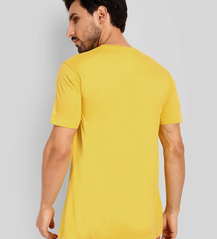 Unisex Regular Solid T-Shirt - Golden Yellow