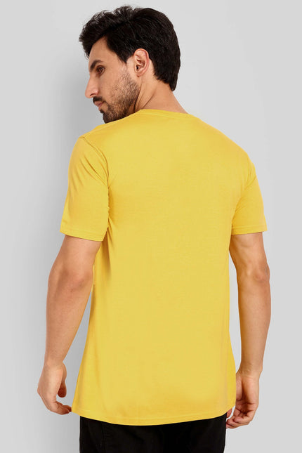 Men's Regular Solid T-Shirt - Golden Yellow