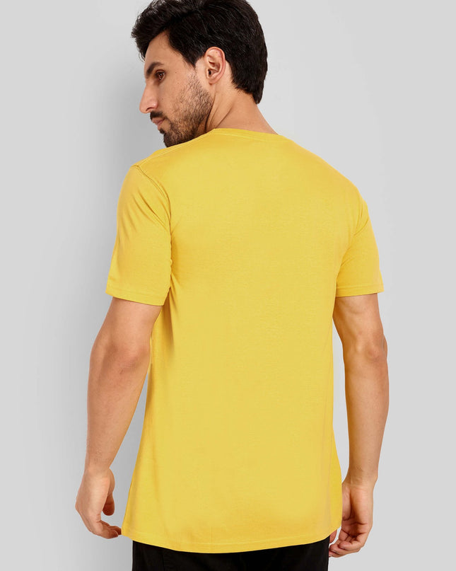 Men's Regular Solid T-Shirt - Golden Yellow