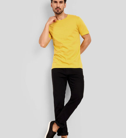 Unisex Regular Solid T-Shirt - Golden Yellow