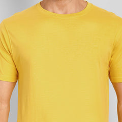 Men's Regular Solid T-Shirt - Golden Yellow
