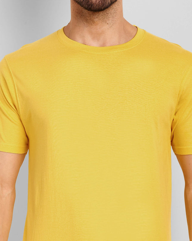 Men's Regular Solid T-Shirt - Golden Yellow